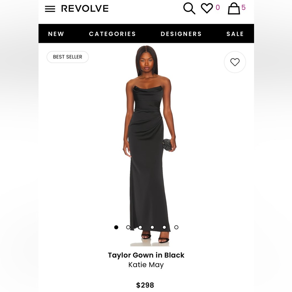Black strapless silk dress from revolve. Worn once in perfect condition.